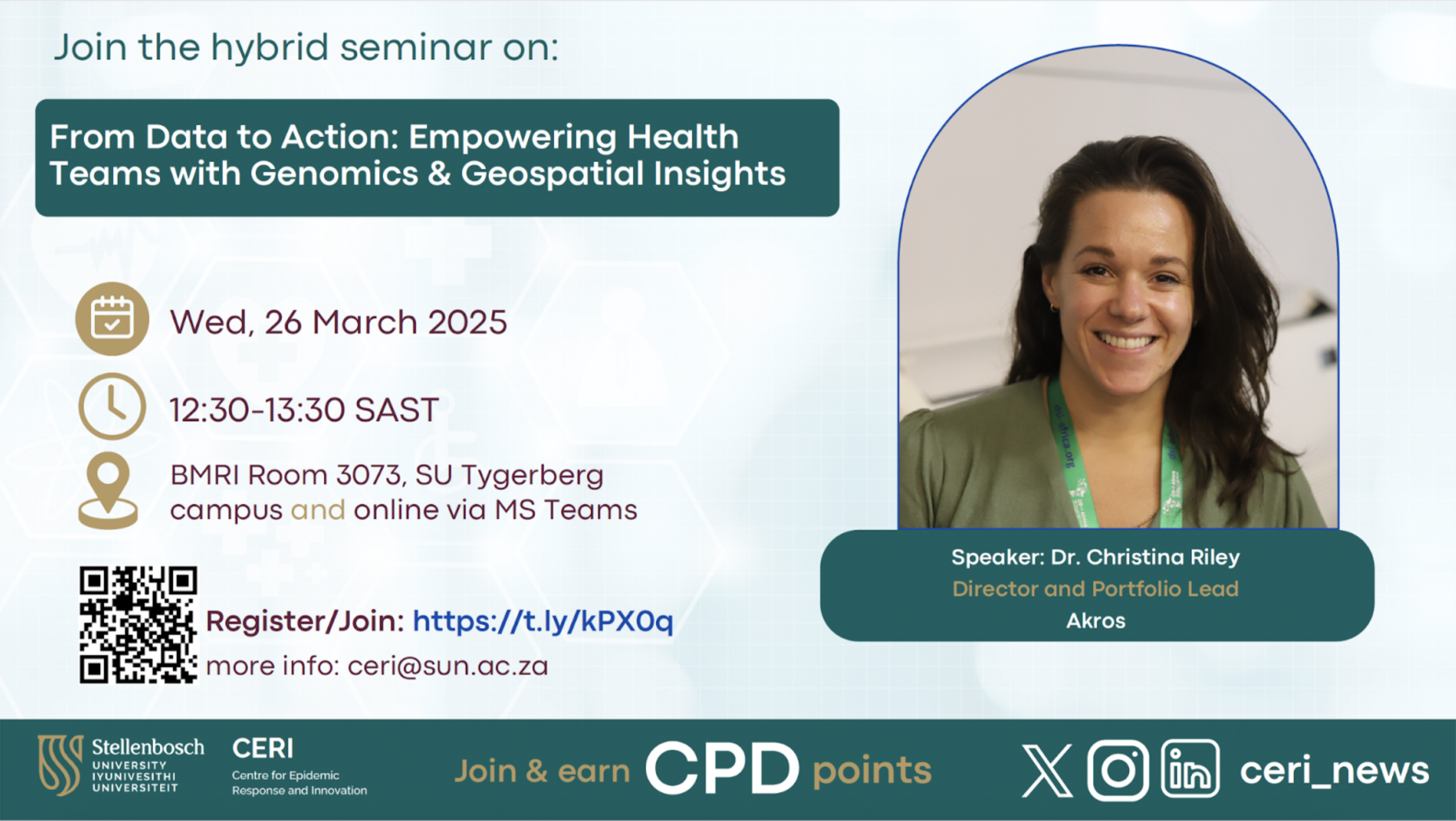 Scientific Seminar-From Data to Action: Leveraging Genomics & Geospatial Data for Public Health Response