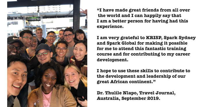 Extract from Dr. Thulile Nlapo's Travel Journal to a Translational Science Trip to Australia
