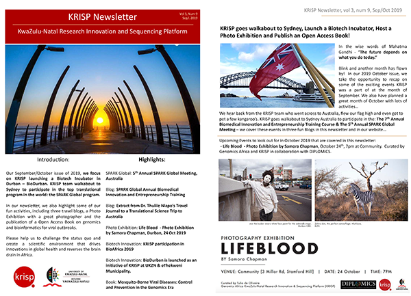 KRISP newsletter Oct 2019 BioDurban & KRISP walkabout to Sydney to participate in the top translational program in the world: the SPARK Global program.