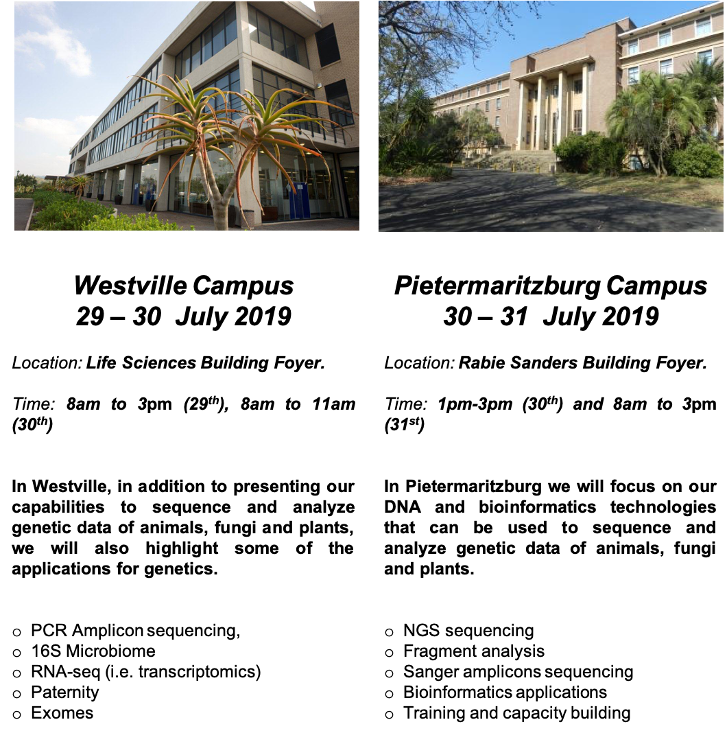 KRISP road shows at Westville and Pietermaritzburg UKZN campus in July