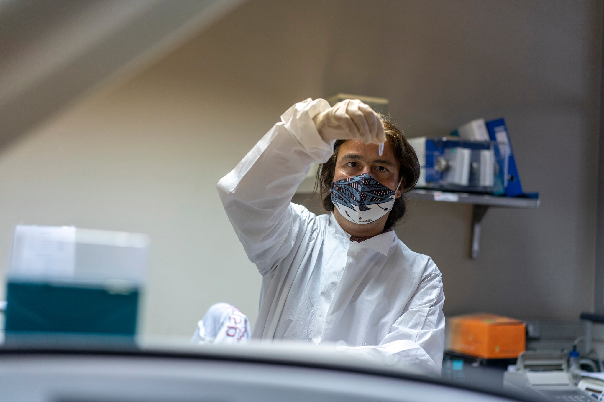 Tulio De Oliveira, a geneticist whose lab at the Nelson Mandela School of Medicine in Durban, South Africa, first identified a new, more transmissible variant of the coronavirus. He consulted with a British scientist, who found a similar variant had been circulating in England.Credit...Joao Silva/The New York Times