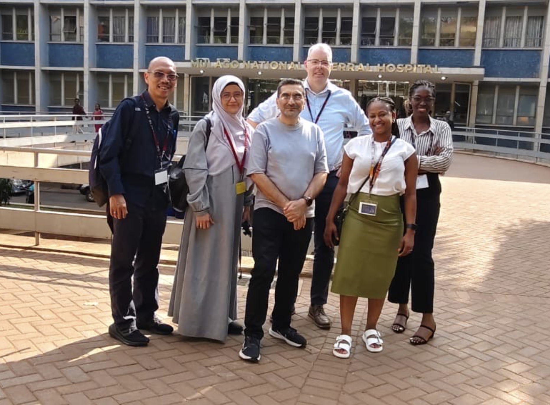 Richard and other visiting clinicians during visit to Mulago National Referral Hospital