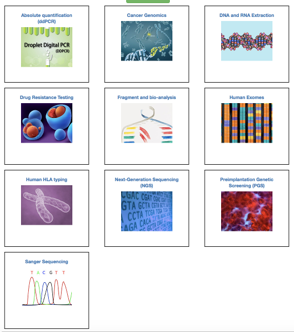 KRISP services include on-demand next generation sequencing (NGS), cancer genomics, HIV, TB and antimicrobial resistance testing, Exomes, HLA typing and absolute quantification (ddPCR)