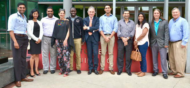 Durban Spark Innovation Breakfast Professor Fernando Albericio (centre) and Professor Tulio de Oliveira (second right) with KRISP stakeholders
