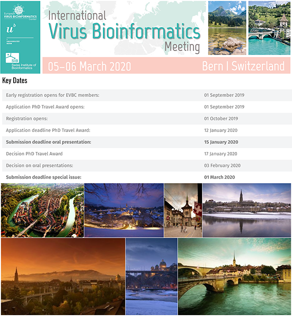 International Virus Bioinformatics Meeting (IVBM) 2020, Bern, Switzerland